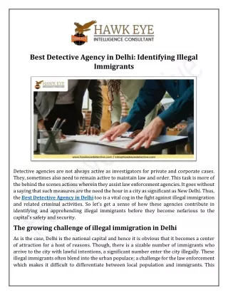 Best Detective Agency in Delhi Identifying Illegal Immigrants