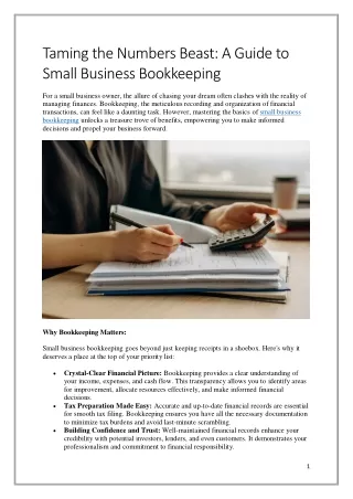 small business bookkeeping