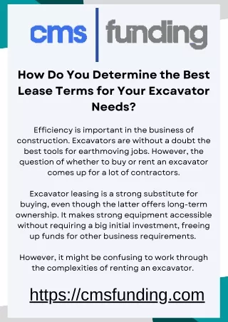 Affordable Excavator Leasing Solutions for Your Project Needs