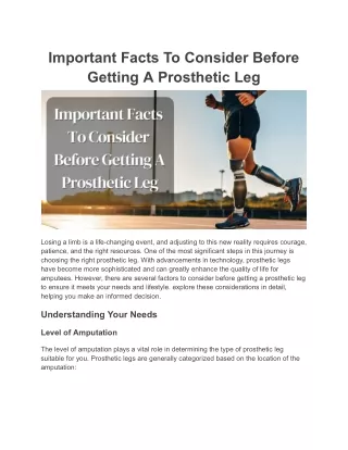 important facts to consider before getting