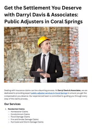 Top Public Adjuster in Coral Springs