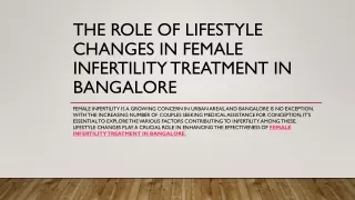 The Role of Lifestyle Changes in Female Infertility