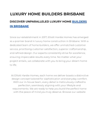 LUXURY HOME BUILDERS BRISBANE