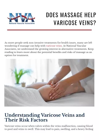 Does Massage Help Varicose Veins