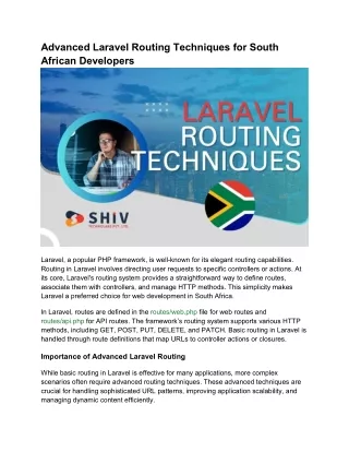 Advanced Laravel Routing Techniques - Complete PDF Guide