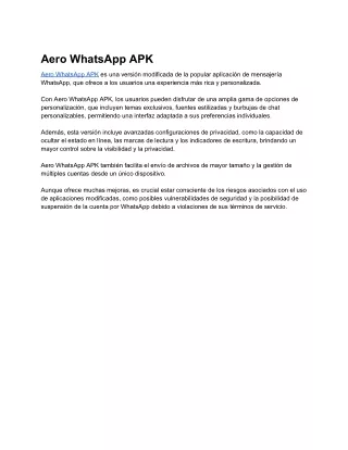 Aero WhatsApp APK