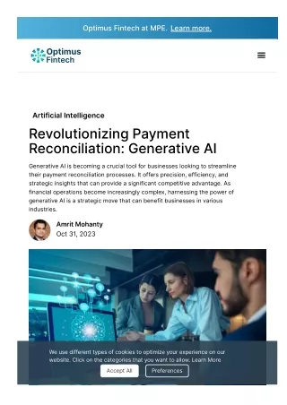 Revolutionizing Payment Reconciliation: Generative AI