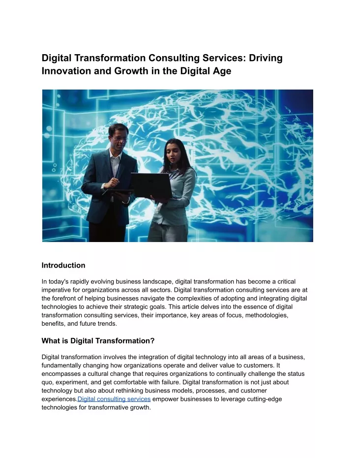 digital transformation consulting services