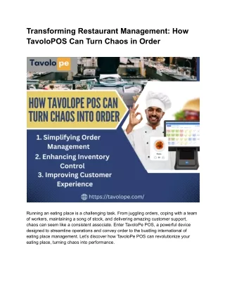 _Transforming Restaurant Management_ How TavoloPe POS Can Turn Chaos into Order