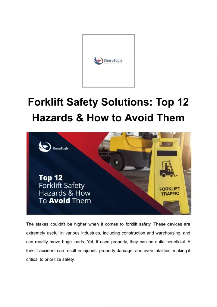 forklift safety solutions top 12 hazards