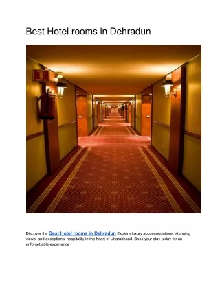 Best Hotel rooms in Dehradun