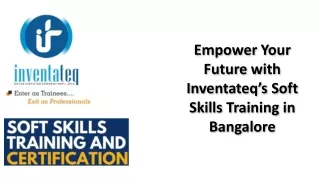 soft skill training in bangalore