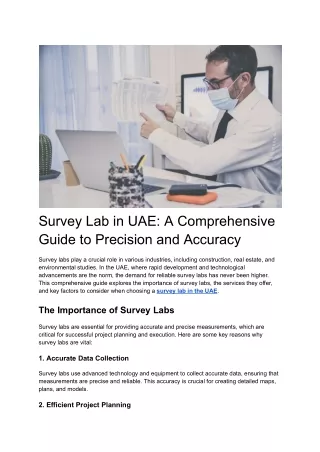 Survey Lab in UAE_ A Comprehensive Guide to Precision and Accuracy