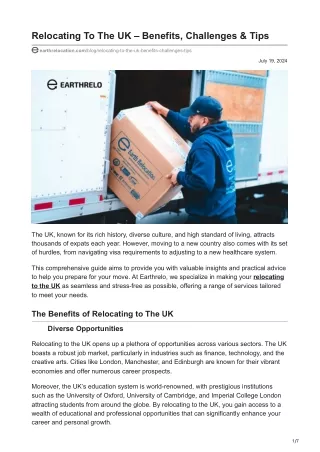 relocating to the uk benefits challenges tips