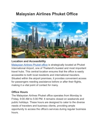 Malaysian Airlines Phuket Office