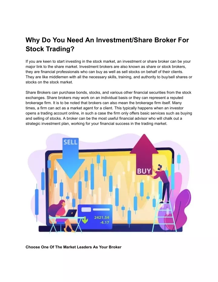 why do you need an investment share broker