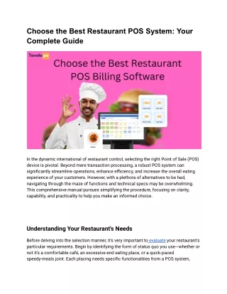 Choosing the Best Restaurant POS System_ Your Complete Guide