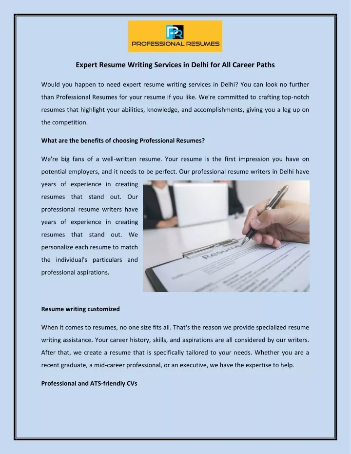 expert resume writing services in delhi