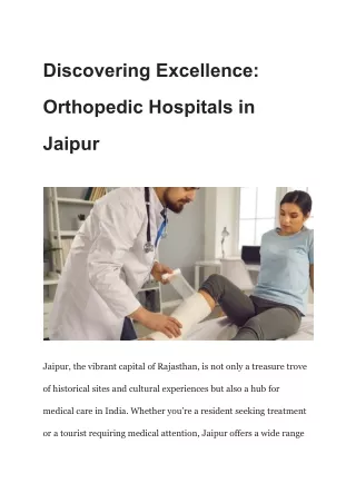 Discovering Excellence_ Orthopedic Hospitals in Jaipur