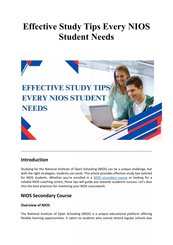 effective study tips every nios student needs