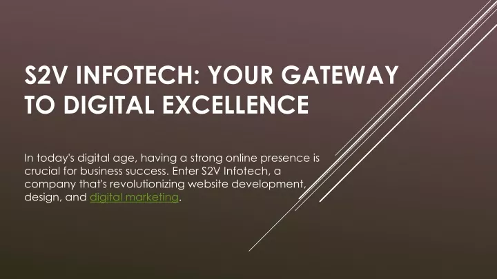 s2v infotech your gateway to digital excellence