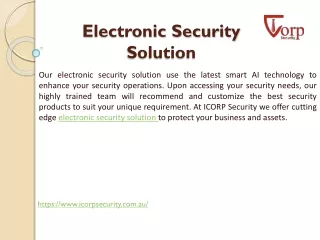 Electronic Security Solution - ICORP Security