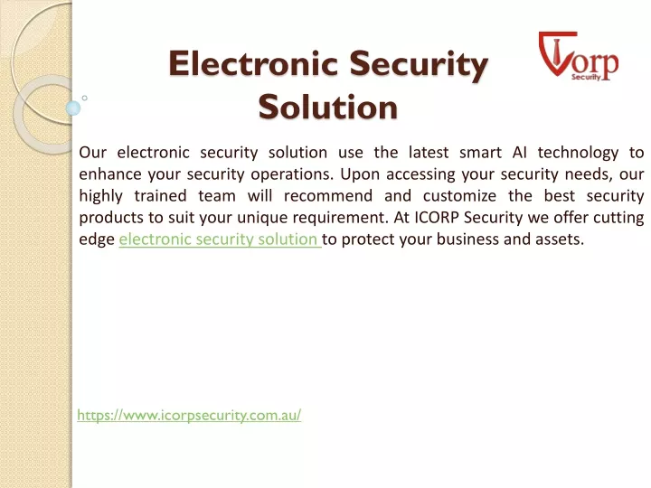 electronic security solution