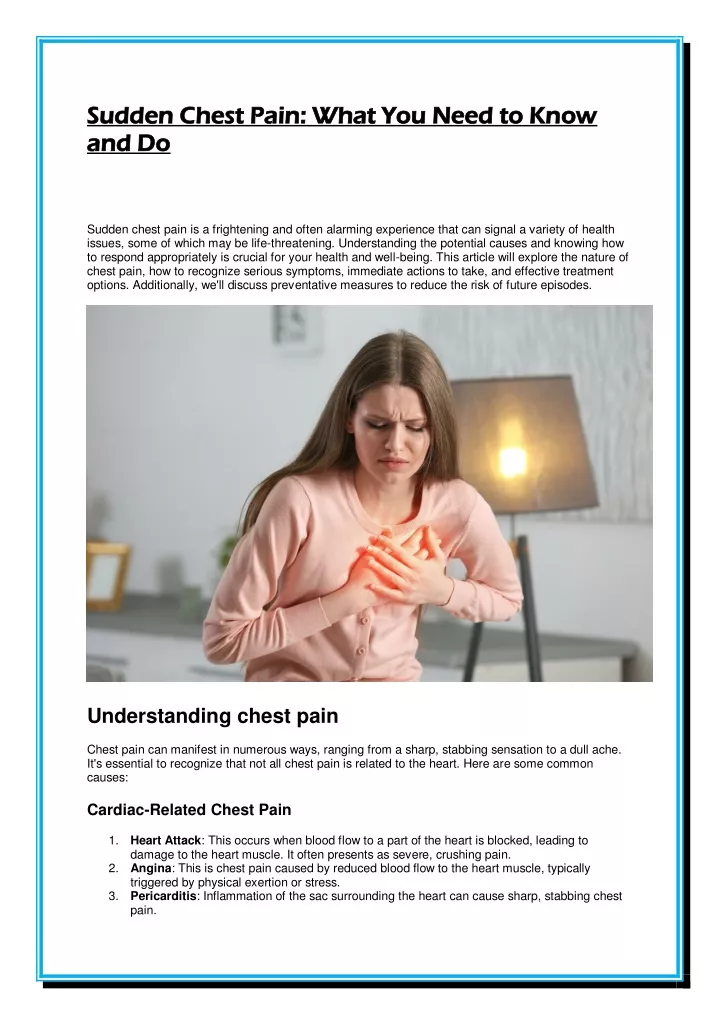 sudden chest pain what you need to know sudden