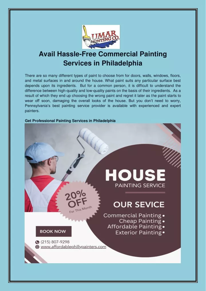 avail hassle free commercial painting services