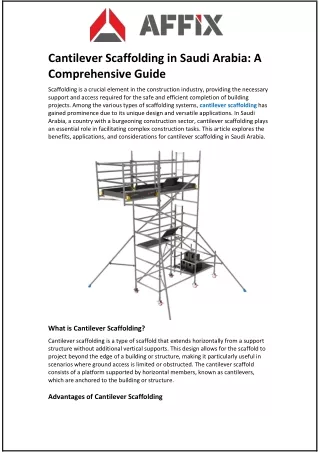 cantilever scaffolding in saudi arabia