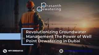 Reliable Deep Well Dewatering Dubai - Prasanth Dewatering