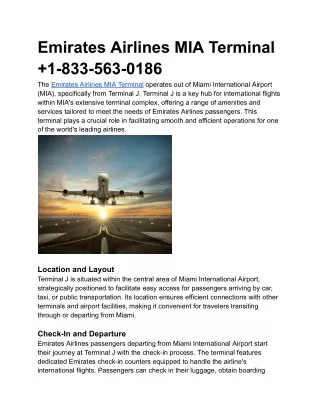 Emirates Airlines MIA Terminal
