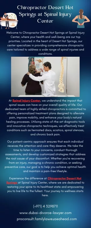Chiropractor Desert Hot Springs at Spinal Injury Center