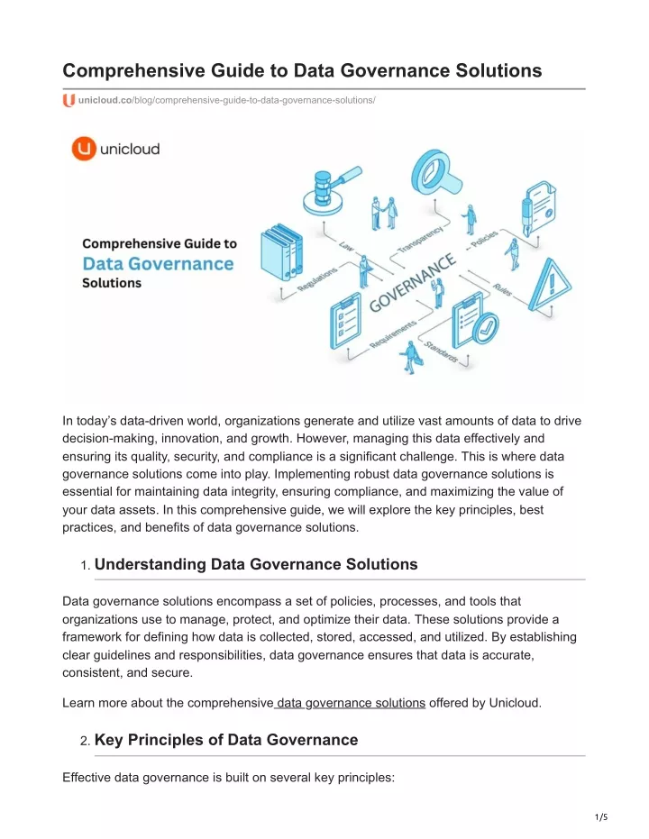 comprehensive guide to data governance solutions