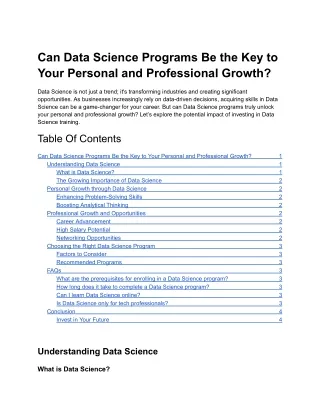 can data science programs be the key to your
