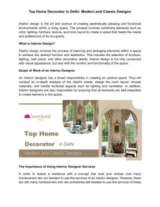 top home decorator in delhi modern and classic