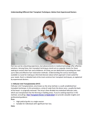 Understanding Different Hair Transplant Techniques
