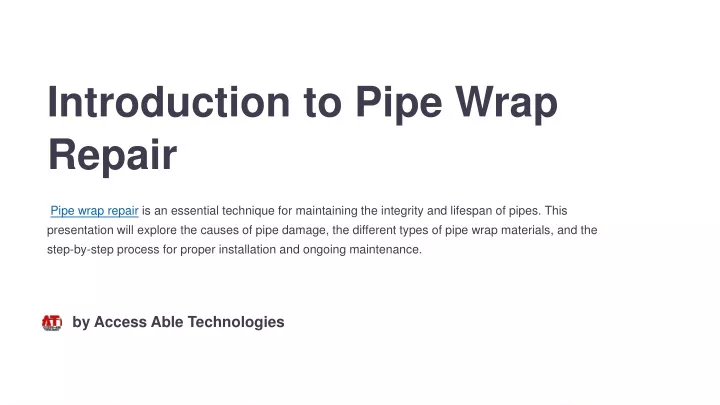 introduction to pipe wrap repair