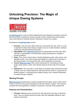 unlocking precision the magic of unique dosing