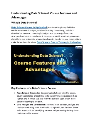 understanding data science course features