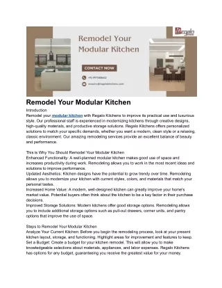 remodel your modular kitchen introduction remodel