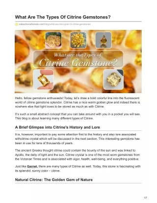 what are the types of citrine gemstones