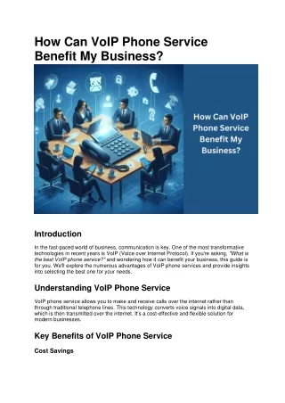how can voip phone service benefit my business