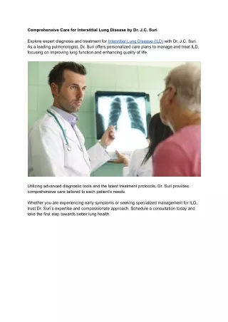 Comprehensive Care for Interstitial Lung Disease by Dr. J.C. Suri