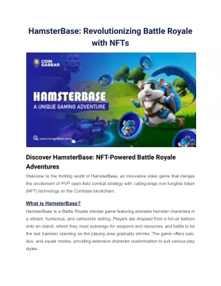 HamsterBase_ Revolutionizing Battle Royale with NFTs