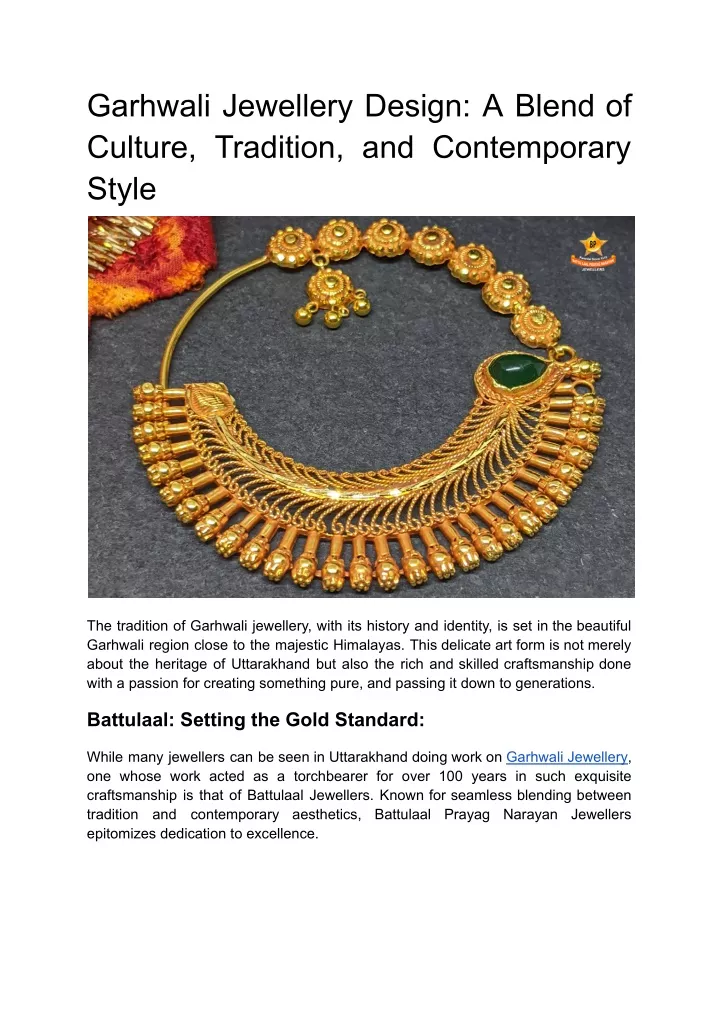 garhwali jewellery design a blend of culture