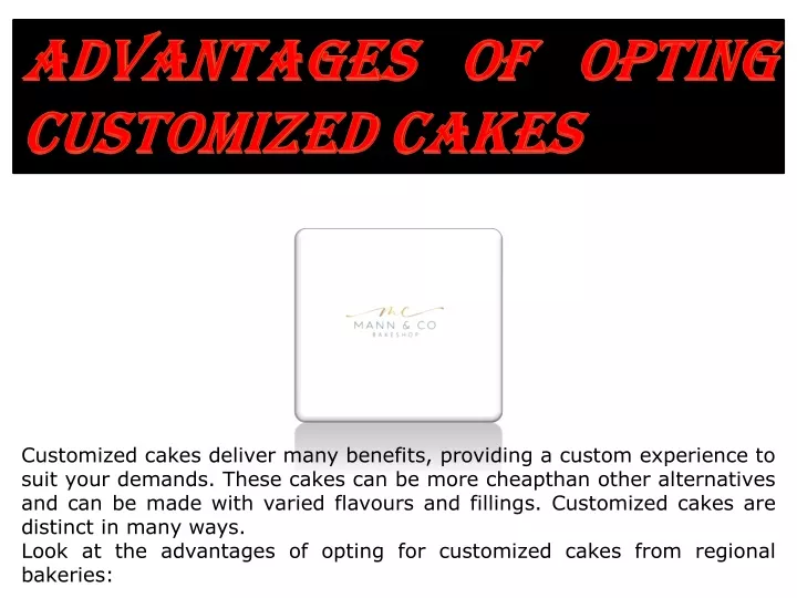 advantages of opting customized cakes