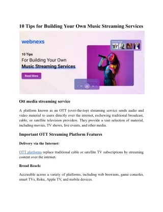 10 Tips for Building Your Own Music Streaming Services
