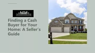 Finding a cash home buyer