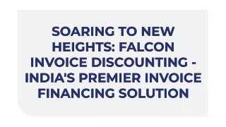 Get Ahead of the Competition with Falcon Invoice Discounting